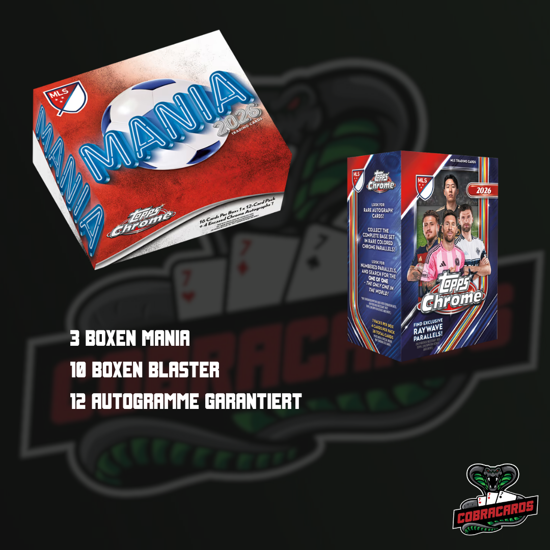 #MLS6 MLS Chrome Mixer (3 Boxen Mania+10 Boxen Blaster) 2026 TOPPS Chrome MLS Soccer Cards PYT/PYP