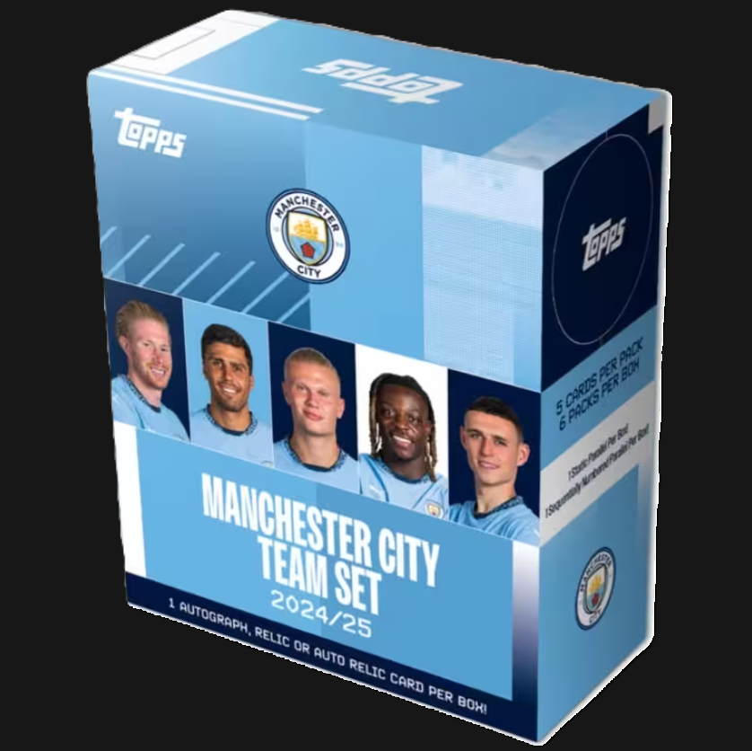 SEALED 2024-25 TOPPS Manchester City Official Team Set Soccer Cards Box SEALED 2024-25 TOPPS Manchester City Official Team Set Soccer Cards Box